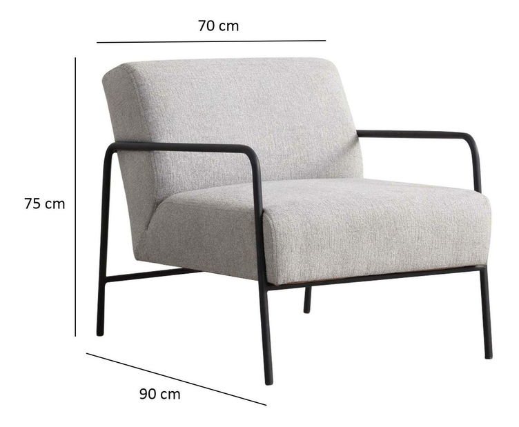 Křeslo Etorella (šedá + černá)