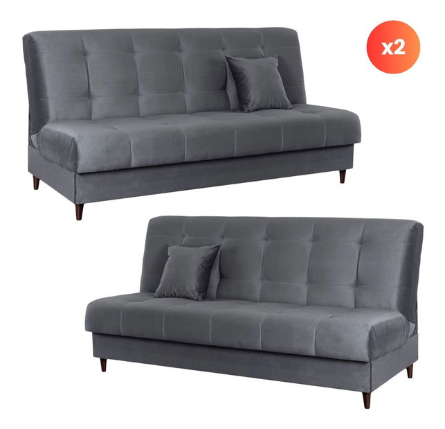  Set 2 kusů pohovek Limbo (šedá)