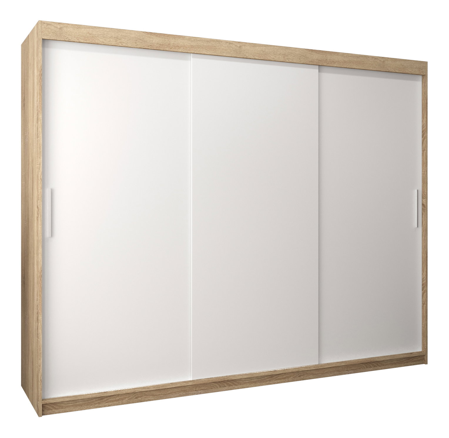 Šatní skříň 250 cm Toki (Dub sonoma + Bílá matná)