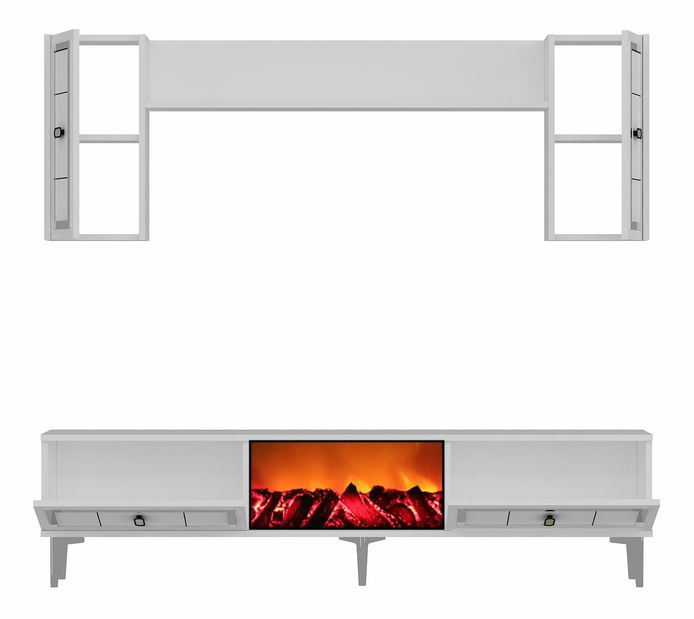 Obývací stěna s krbem Orino 1 (vícebarevné)