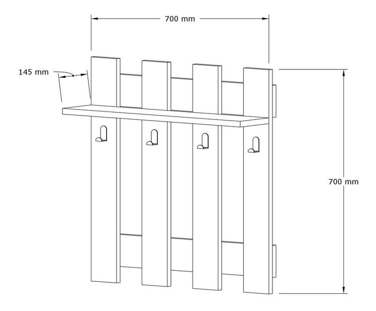 Věšákový panel Catrina (ořech)