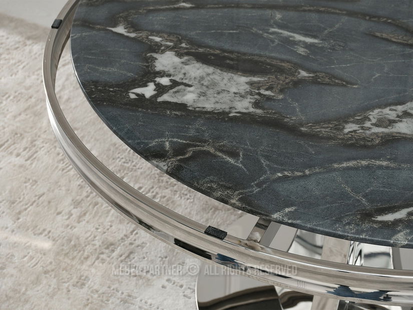 Jídelní stůl West (šedomodrá + chromová)