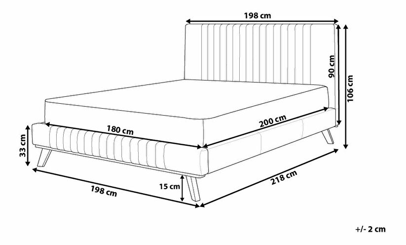 Manželská postel 180 cm TALLE (s roštem) (béžová)