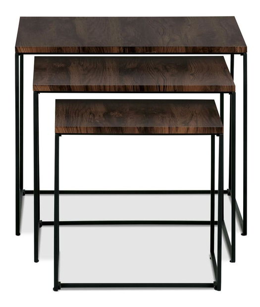 Set 3 konferenčních stolků Adeptos (ořech)