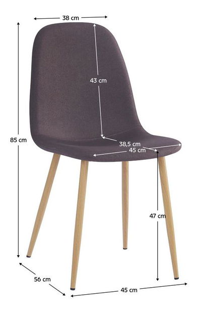 Jídelní židle Laga (tmavě hnědá + buk)