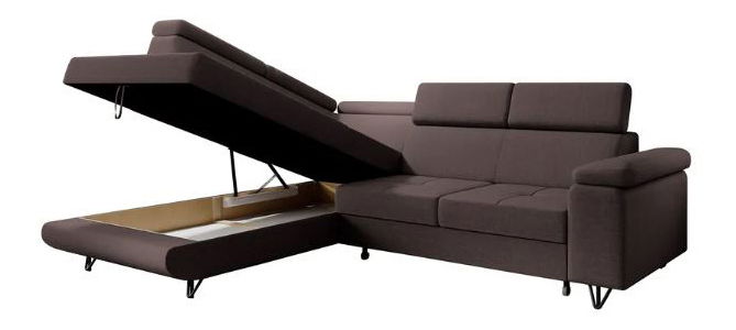 Rozkládací sedací souprava Jopo (hnědá) (L) 