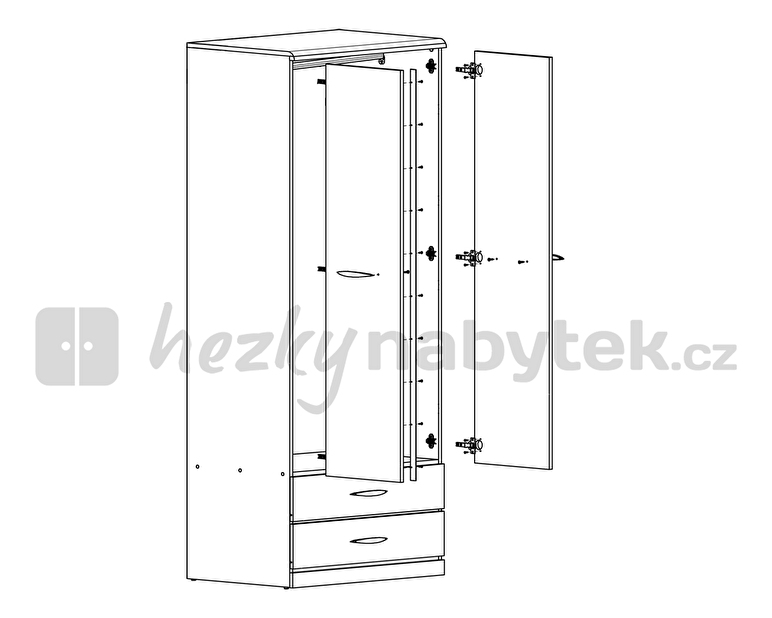 Šatní skříň BRW INDI