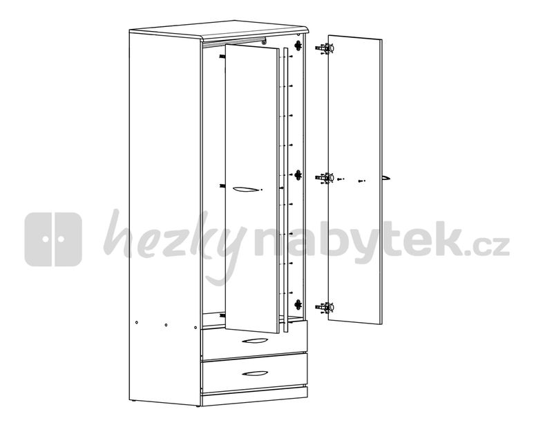 Šatní skříň BRW INDI