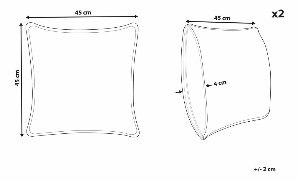 Sada 2 ozdobných polštářů 45 x 45 cm Yuzza (zelená)