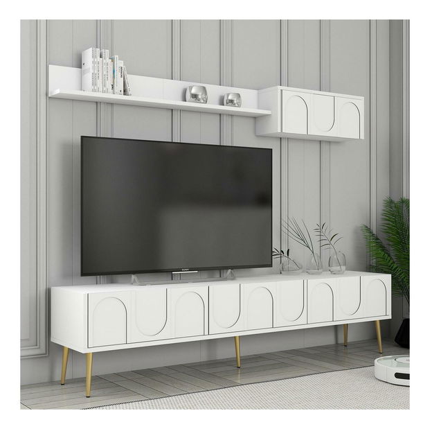 Obývací stěna Bipemu 4 (bílá + zlatá)