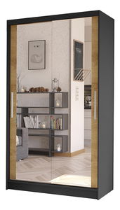 Šatní skříň Coletta VII (černá + dub artisan)