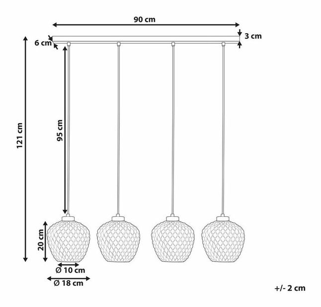  Závěsné svítidlo Suha (šedá)