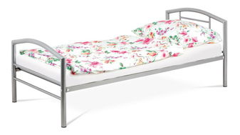 Kovová postel 90x200 Brotonetta (lesk šedá)