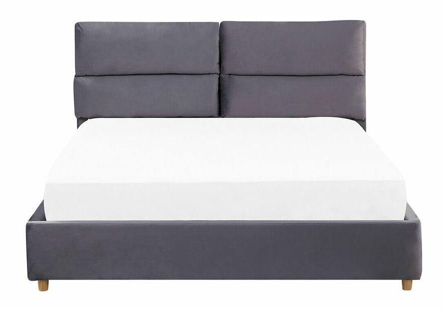 Manželská postel 180 cm BALSAS (textil) (šedá) (s roštem)