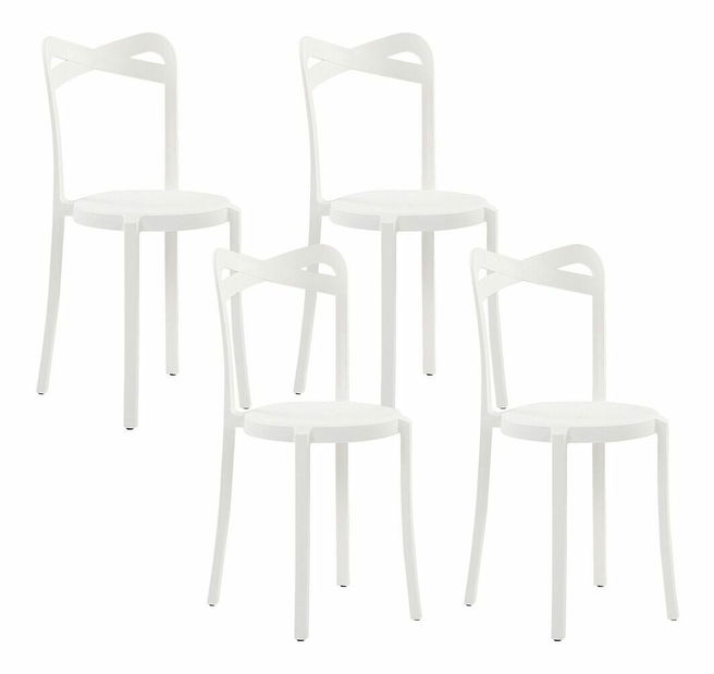 Set 4 ks. jídelních židlí Carey (bílá)
