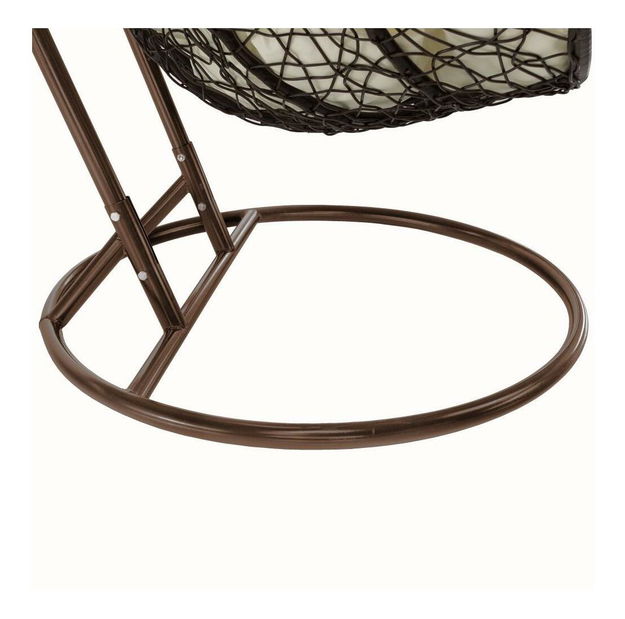 Závěsné dvojkřeslo Dalvoa 2 (měděná + hnědá + krémová)