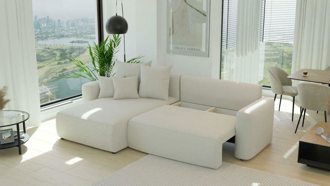 Rohová sedačka Baria (L) (béžová)