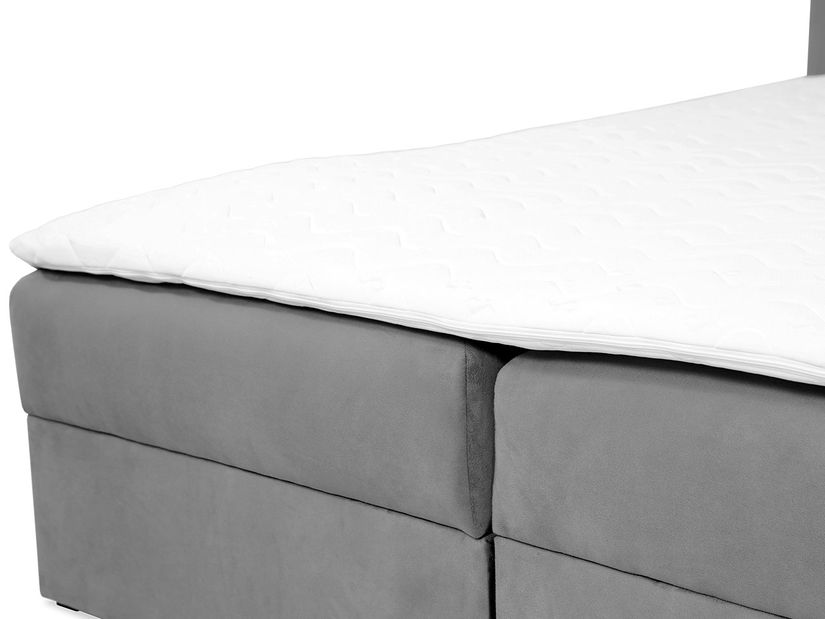 Manželská postel 180 cm Gunzy (šedá) (s roštem a matrací) (s úl. prostorem)