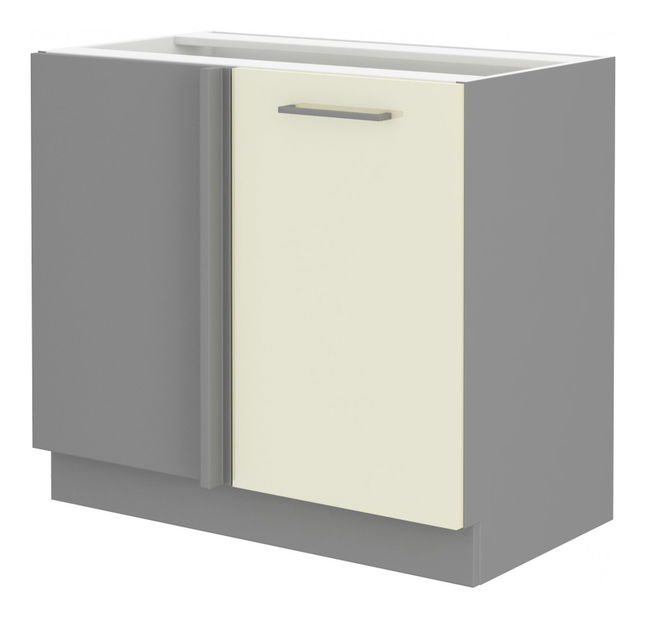 Dolní kuchyňská skříňka Kelyn 105 ND 1F BB (lesk krémový + šedá)
