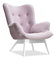 Relaxační křeslo Florentino (světlofialová + bílá)