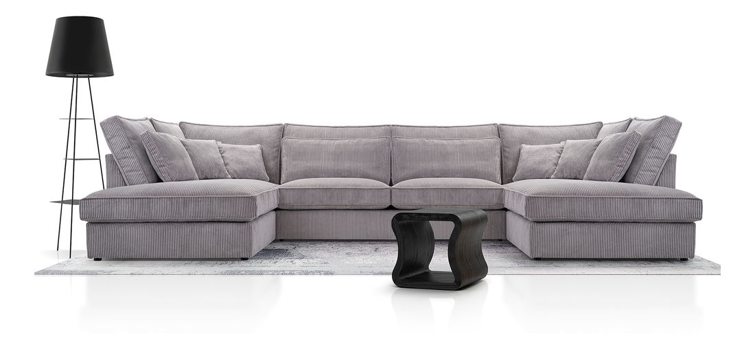 Rohová sedací souprava U Cabrio (šedá) (P)