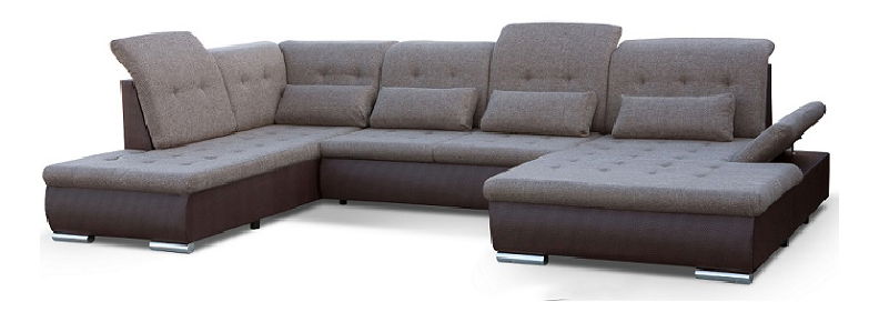 Rohová sedačka U Resta (tmavohnědá + hnědý melír) (P)