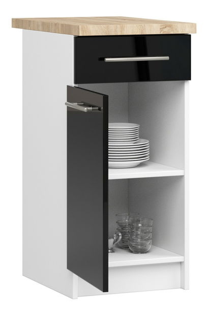 Dolní kuchyňská skříňka Ozara SZ40 SZ1 (bílá + grafit lesk)