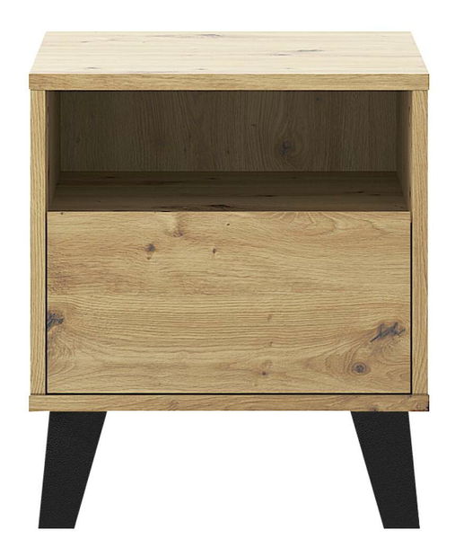 Noční stolek Brisas (dub artisan + černá) *výprodej