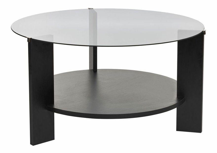 Konferenční stolek Claro (černé dřevo + kouřové sklo)
