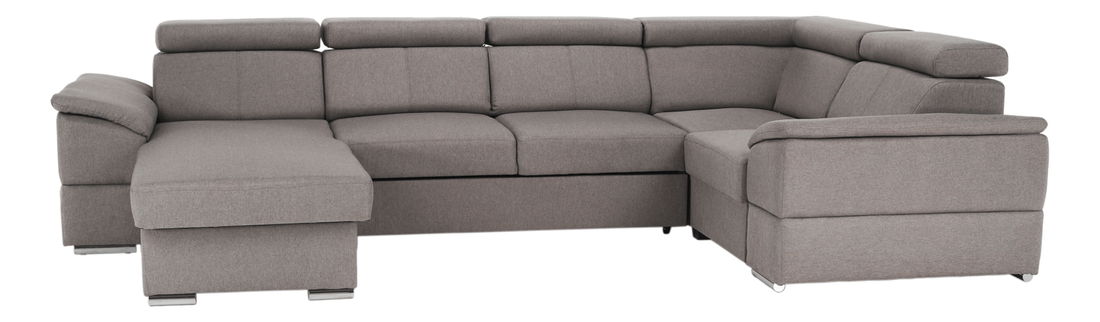 Rohová sedací souprava ve tvaru U Seglaria (šedohnědá) (L)
