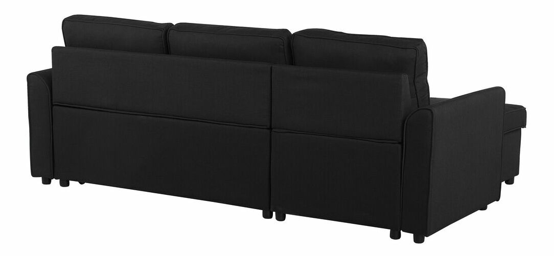 Rohová sedací souprava Närpes (černá) (s úl. prostorem) (P)