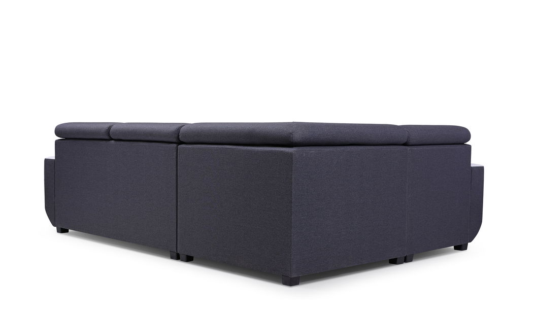 Rohová sedačka Elden (tmavě šedá + bílá) (L)