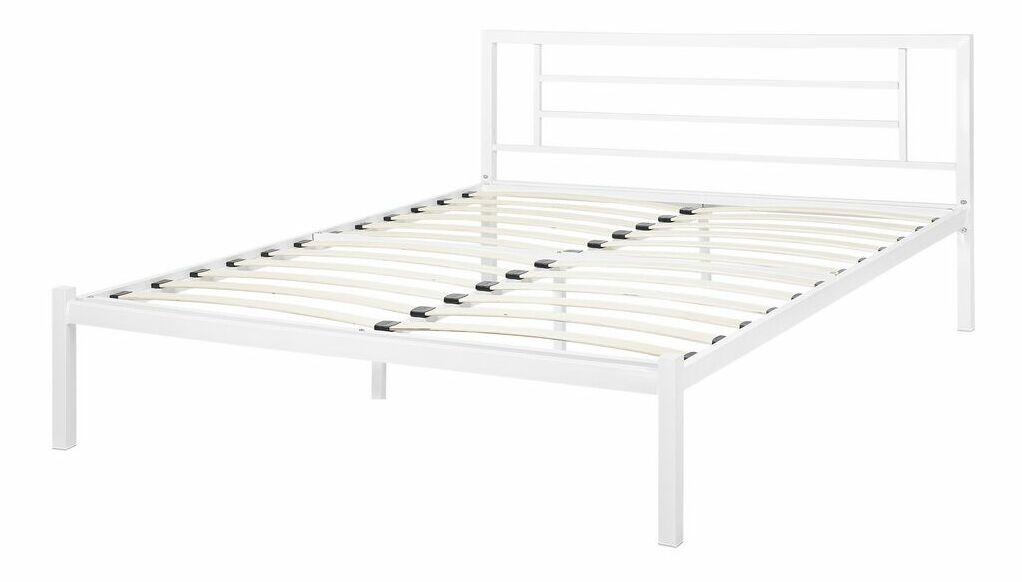Manželská postel 140 cm Cush (bílá) (s roštem)