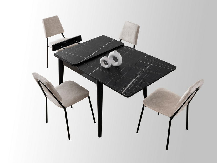 Rozkládací jídelní stůl Totento (černá)