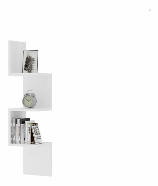 Nástěnná police Zikky (bílá)