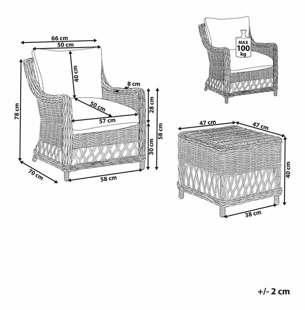 Zahradní křeslo Regulus (béžová)