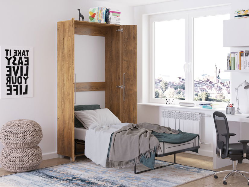 Sklápěcí postel 90 Todd (dub burgun) (vertikální)