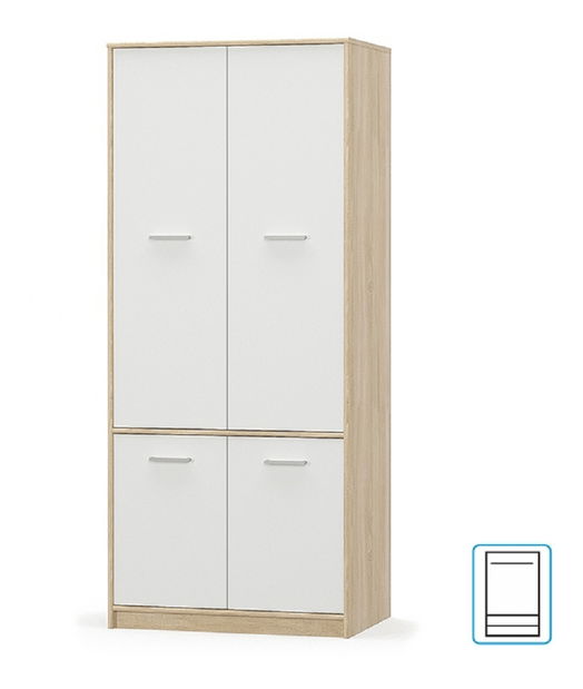 Šatní skříň Thornham 4D (bílá)