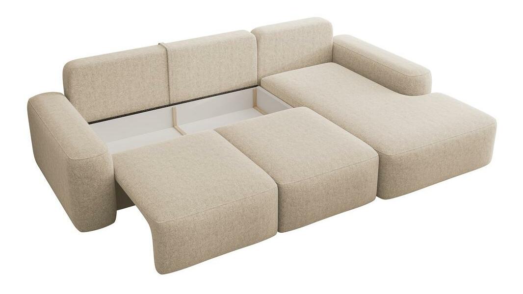 Rohová sedací souprava Carlito (P) (světlebéžová + černá)