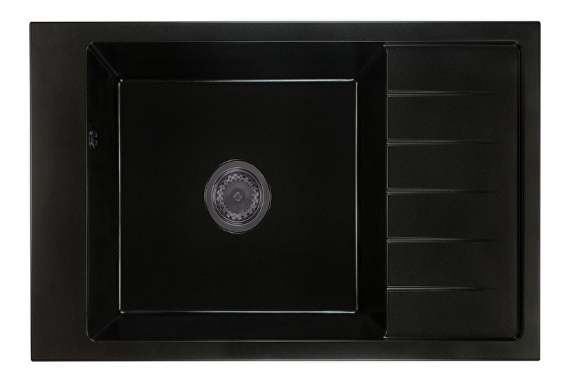 Kuchyňský dřez Lurano (černá) (s 1 otvorem pro baterii) (P)