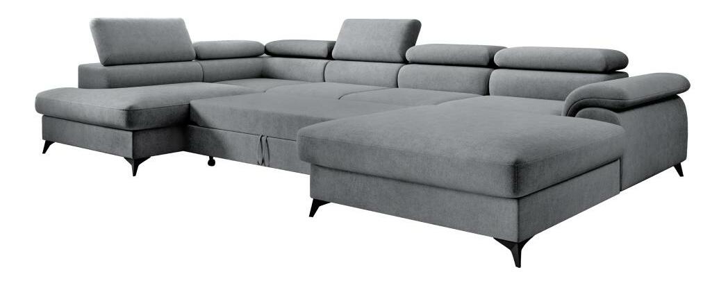 Rohová sedačka ve tvaru U Coly (šedá) (s úl. prostorem) (L)