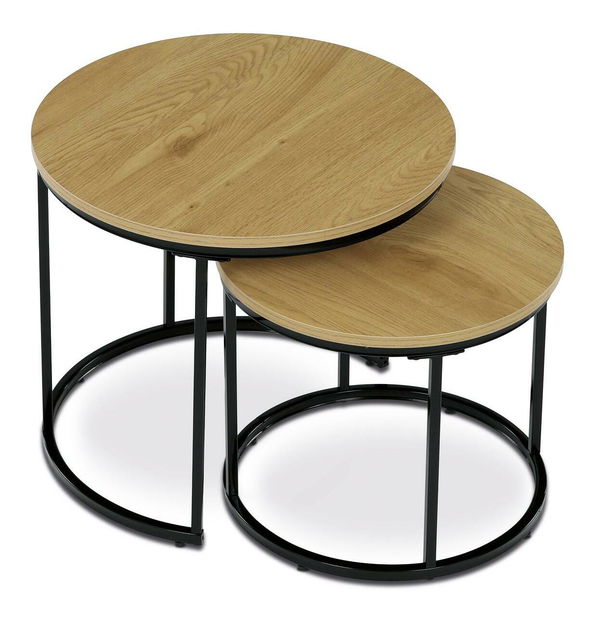 Set 2 konferenčních stolků Conmovedor (dub divoký)