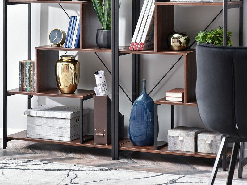 Regál Harp Ab (ořech + černá)