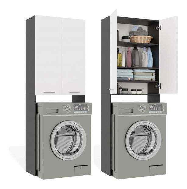 Skříňka nad pračku Perdieron 2 (antracit + bílá)