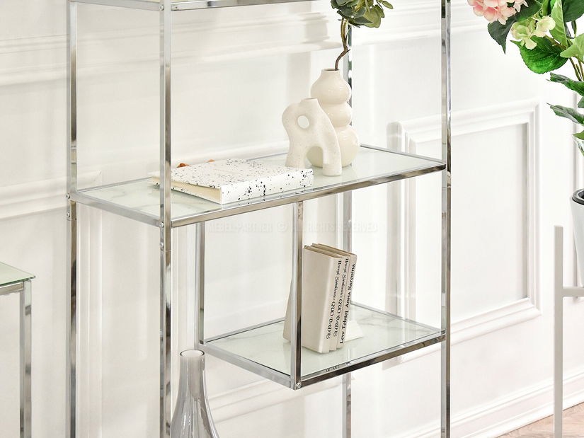 Regál Crips (bílý mramor + chromová)