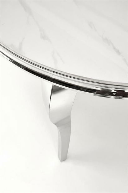 Jídelní stůl Regino (bílý mramor + stříbrná) (pro 4 osoby)
