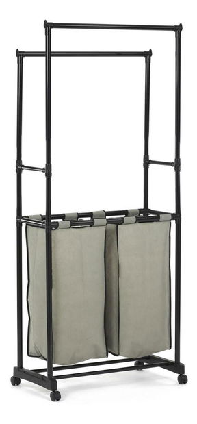 Věšák na kolečkách Ganara (černá + šedá)