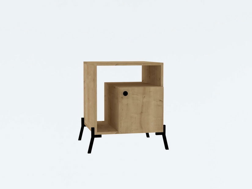 Noční stolek Teveno (dub + černá)