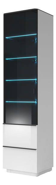 Vitrína Toft Typ 05 L/P (bílá + černé sklo)