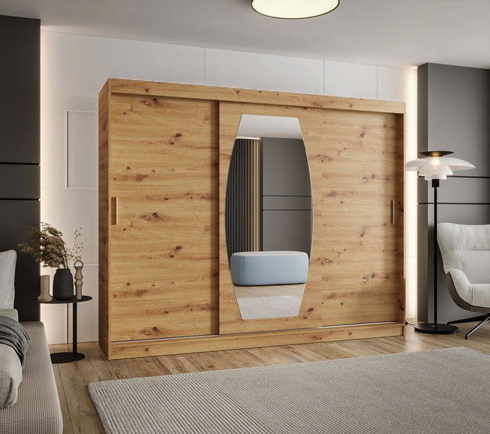 Šatní skříň 250 cm Rosaria (dub artisan)